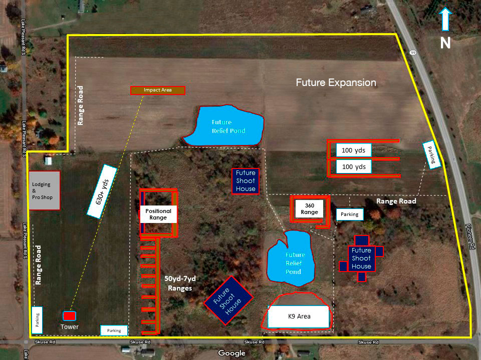 Site plan for The Lab Training Center, Law Enforcement, Military, Firearms Train